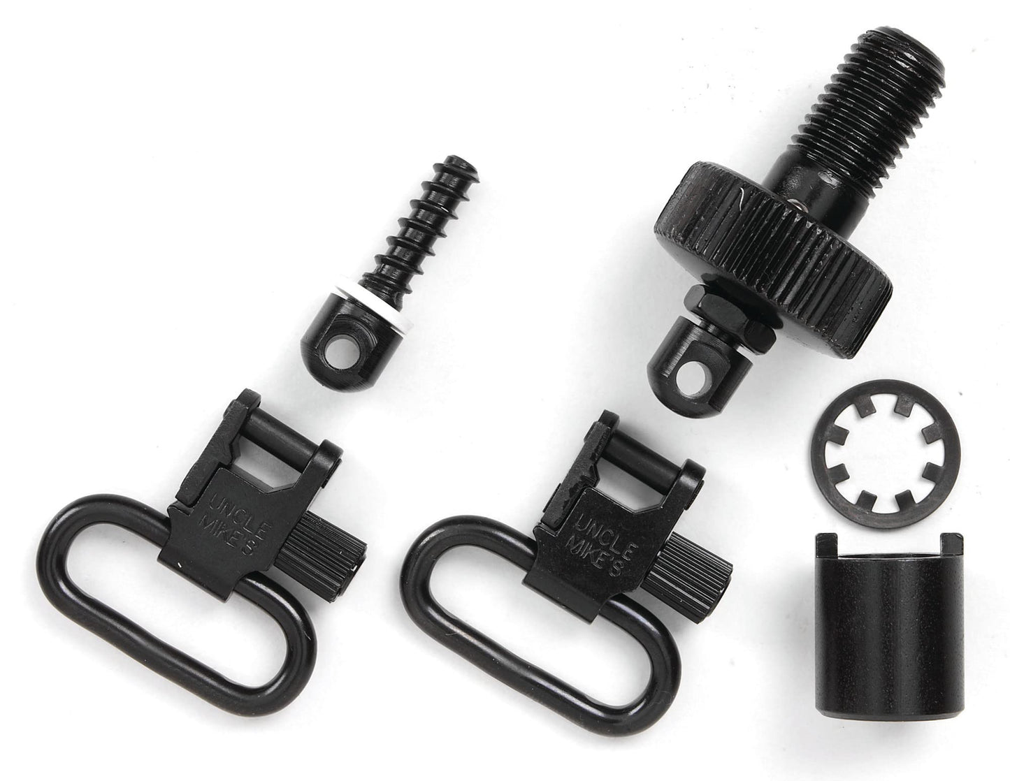 Uncle Mike's Quick Detach Moss 500 Bolt Set Sling Swivels (Blued, 1-Inch), Black (18102)