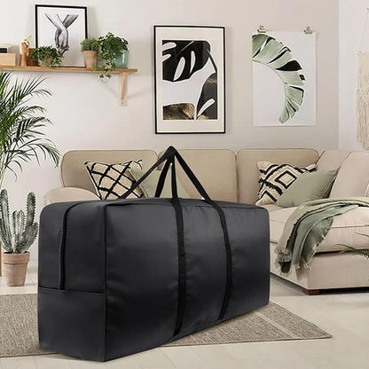 Cushion Storage Bag 420D Waterproof 68" Rectangular Outdoor Patio Cushion Storage Bags — Outdoor Cushion Storage Bag with Zipper and Handles Extra Large Storage Bags 68" L x 29" H x 20" W Black