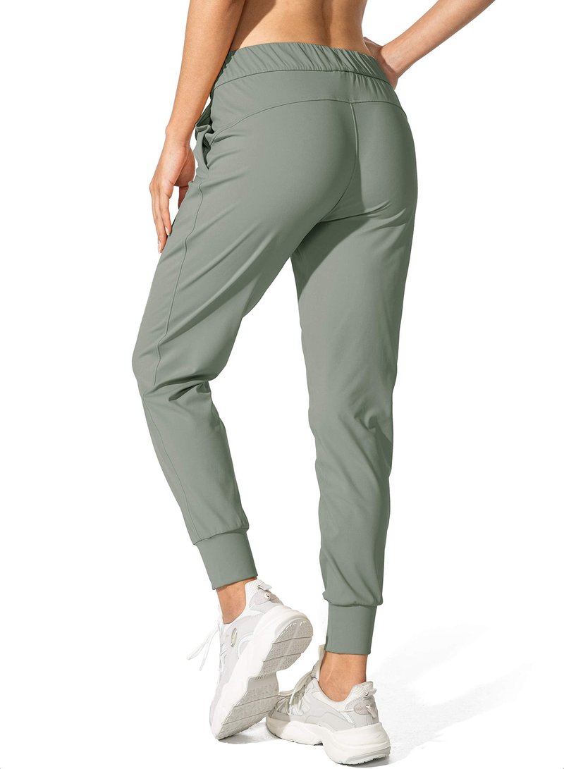 SANTINY Women's Joggers Pants Pockets Drawstring Running Sweatpants for Women Lounge Workout Jogging(Grey Sage_XL)