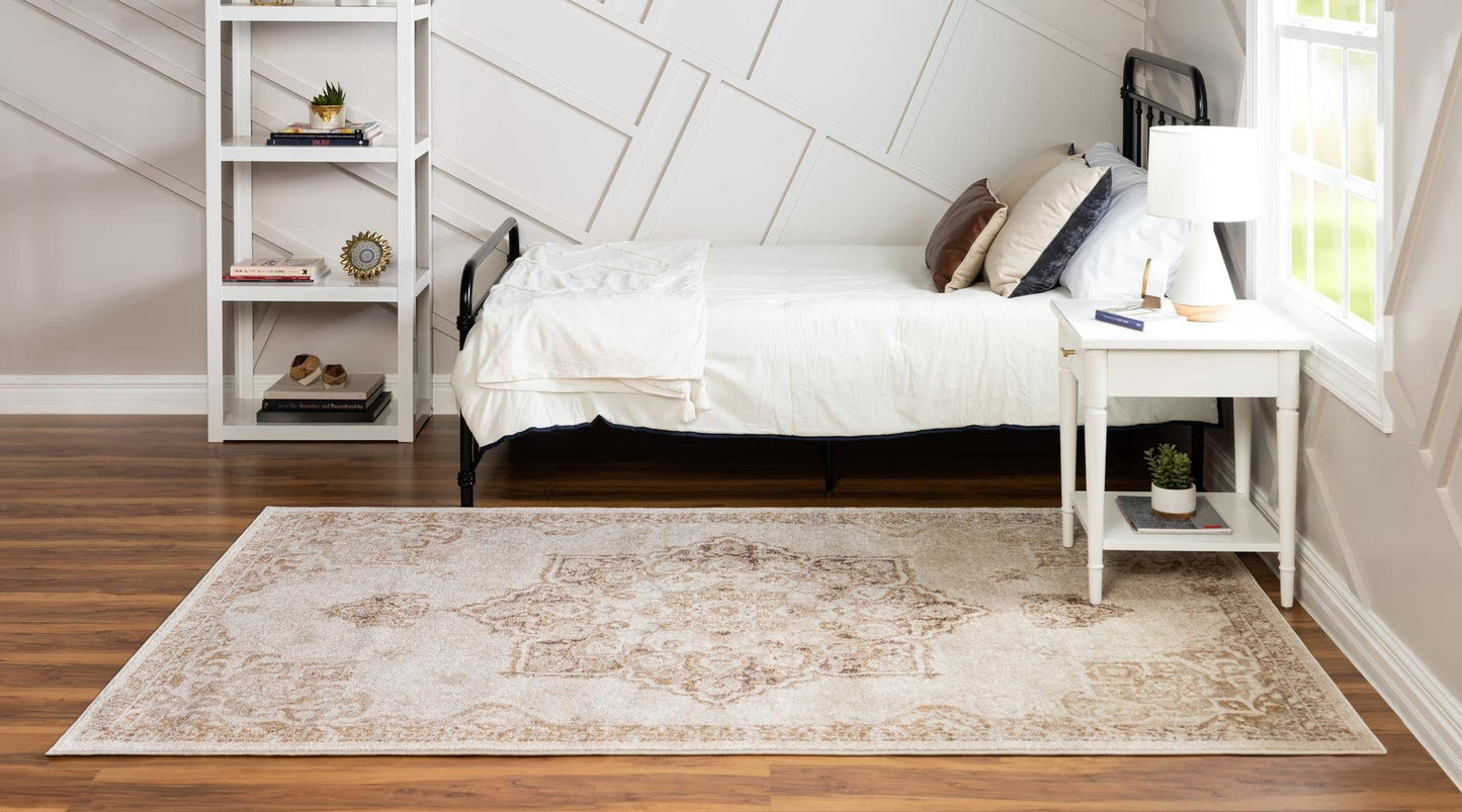 Unique Loom Utopia Collection Traditional Classic Vintage Inspired Area Rug with Warm Hues (5' 0 x 8' 0 Rectangular, Beige/Brown)
