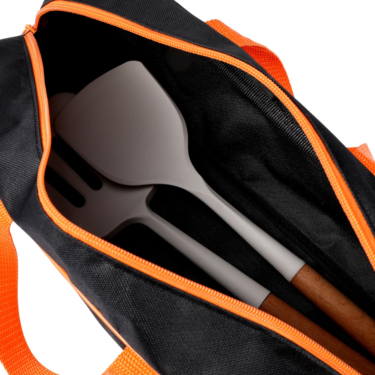 Angoily Grill Tool Storage Bag, 15 Inch Portable Oxford Cloth Carry Tote for BBQ Grilling Accessories, Outdoor Cooking Camping Picnic Utensil Organizer with Zipper