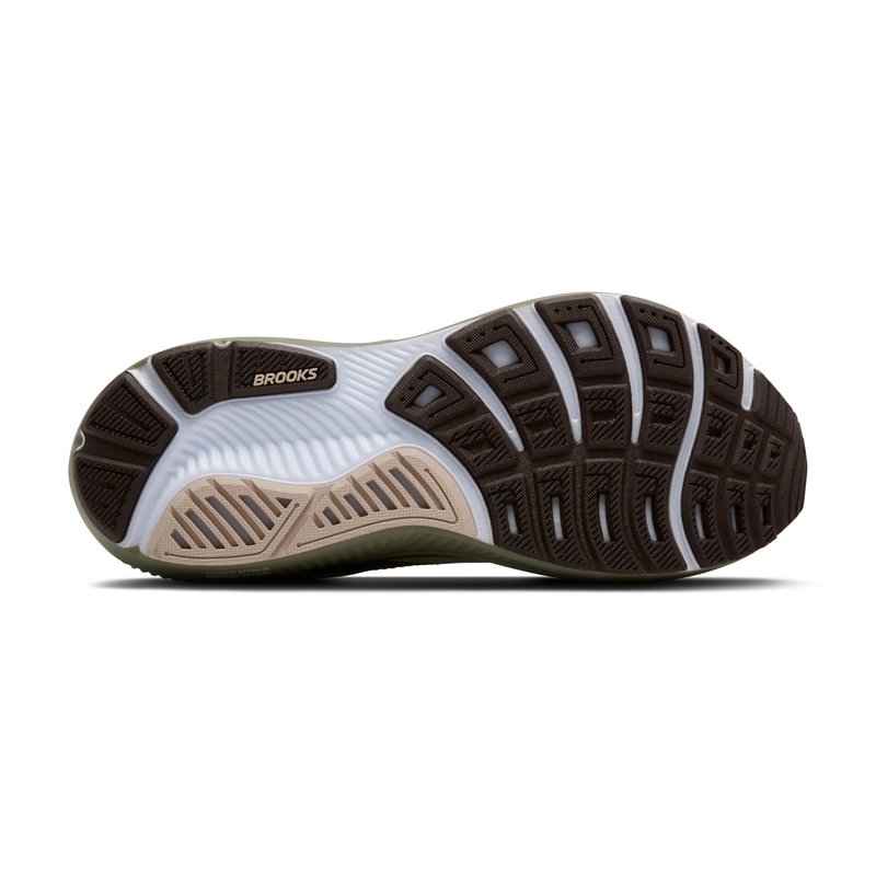 Brooks Men’s Ghost 17 Neutral Running Shoe - Chateau Gray/Brown/Olive - 12 Medium