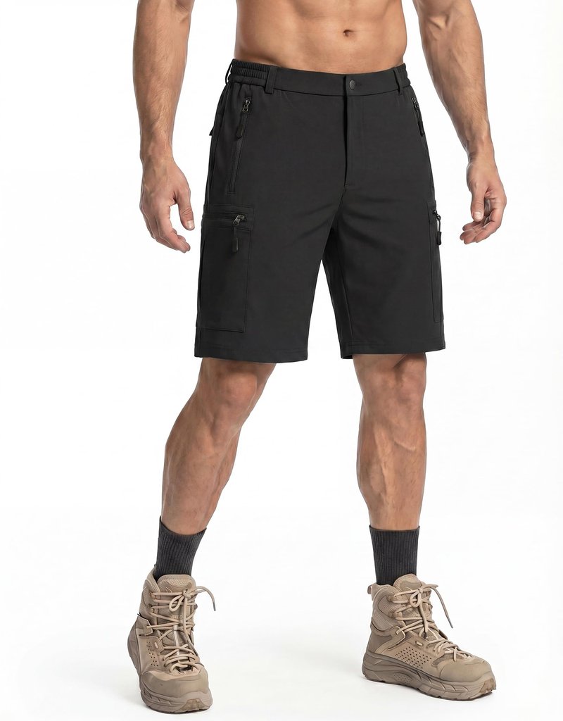 COOFANDY Men's Hiking 9" Cargo Shorts Lightweight Outdoor Shorts Quick Dry Golf Camping Casual Fishing with 5 Zipper Pockets
