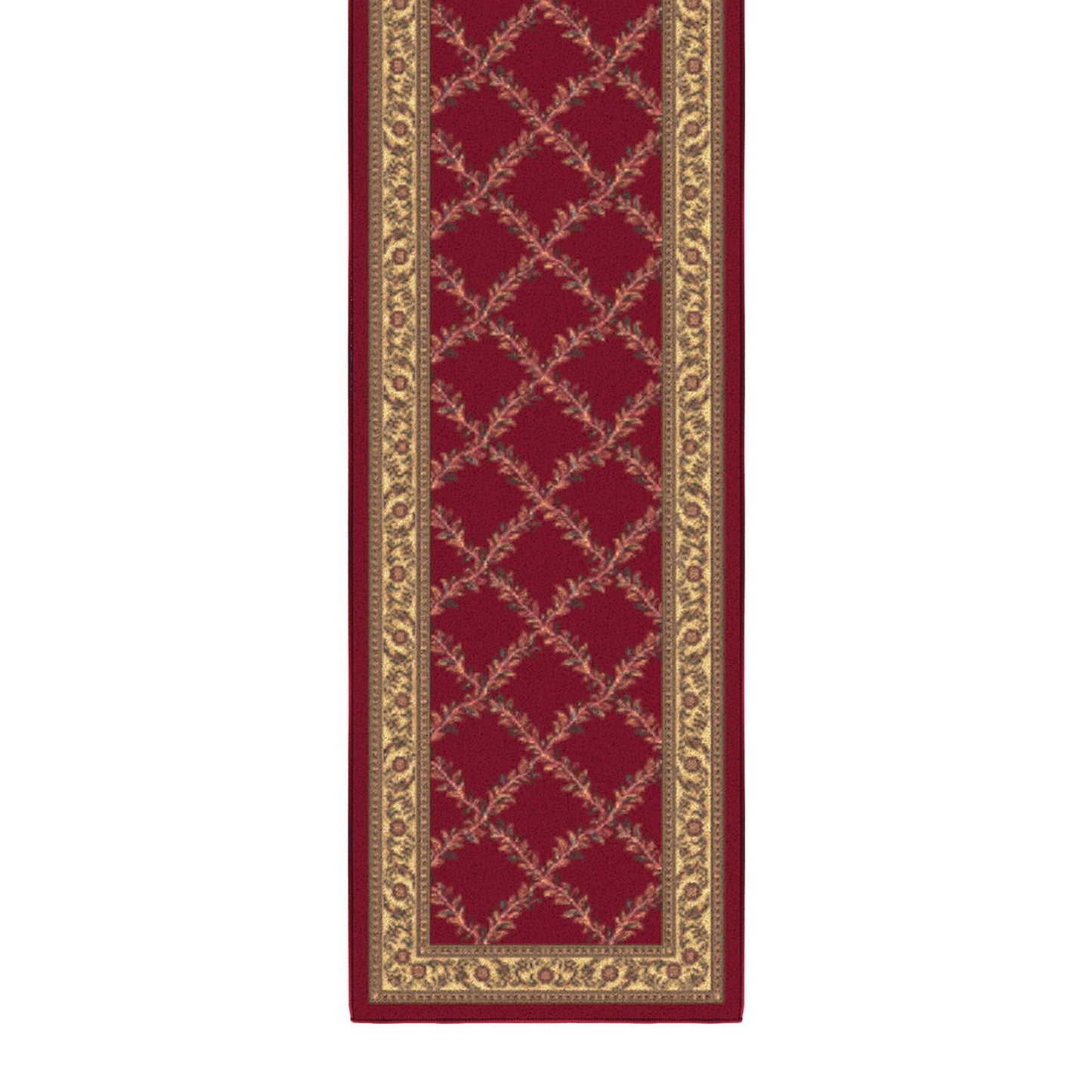 Ottomanson Accent Rug – Non Slip Low Pile Small Rug for Entryway, Bedroom, Bedside & Coffee Table Areas, 2'7" x 4', Trellis Red