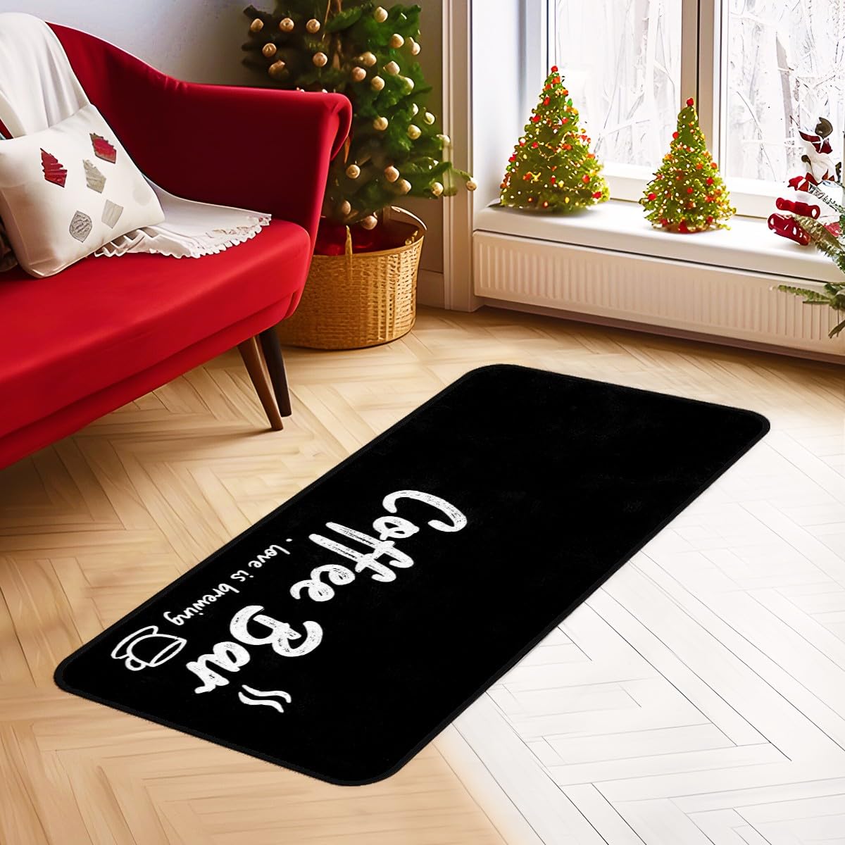 Coffee (A045) Kitchen Mats for Floor,20"x48" Coffee Theme Area Rugs