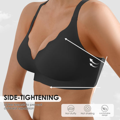 Wireless Seamless Jelly Bra for Women with Support - No Underwire Full Coverage Push Up Bras for Women