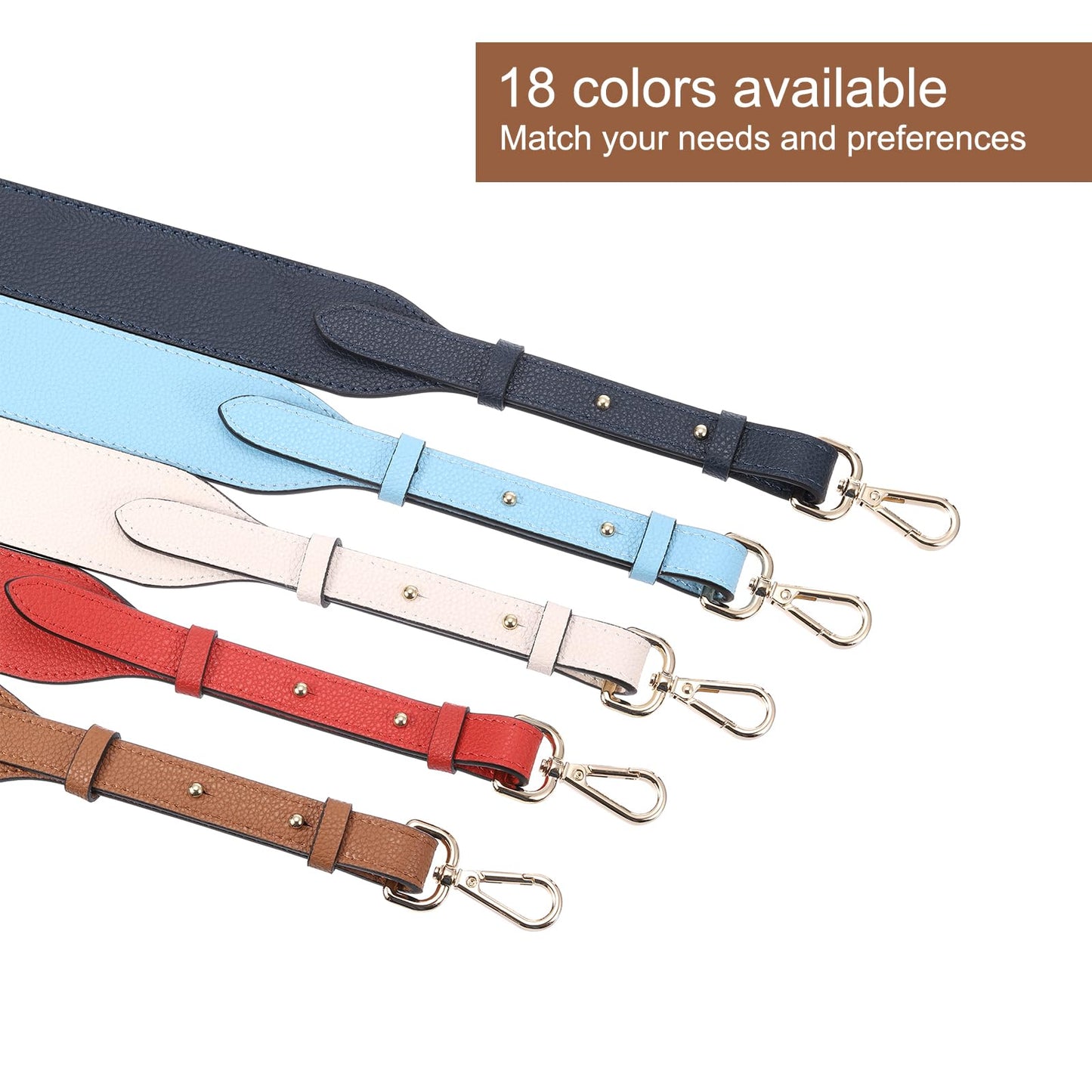 uxcell Leather Purse Strap, 41.7"-43.3" Adjustable Crossbody Replacement Straps 1.5" Width for Handbags, Shoulder Bag (Black, Silver Clasp)