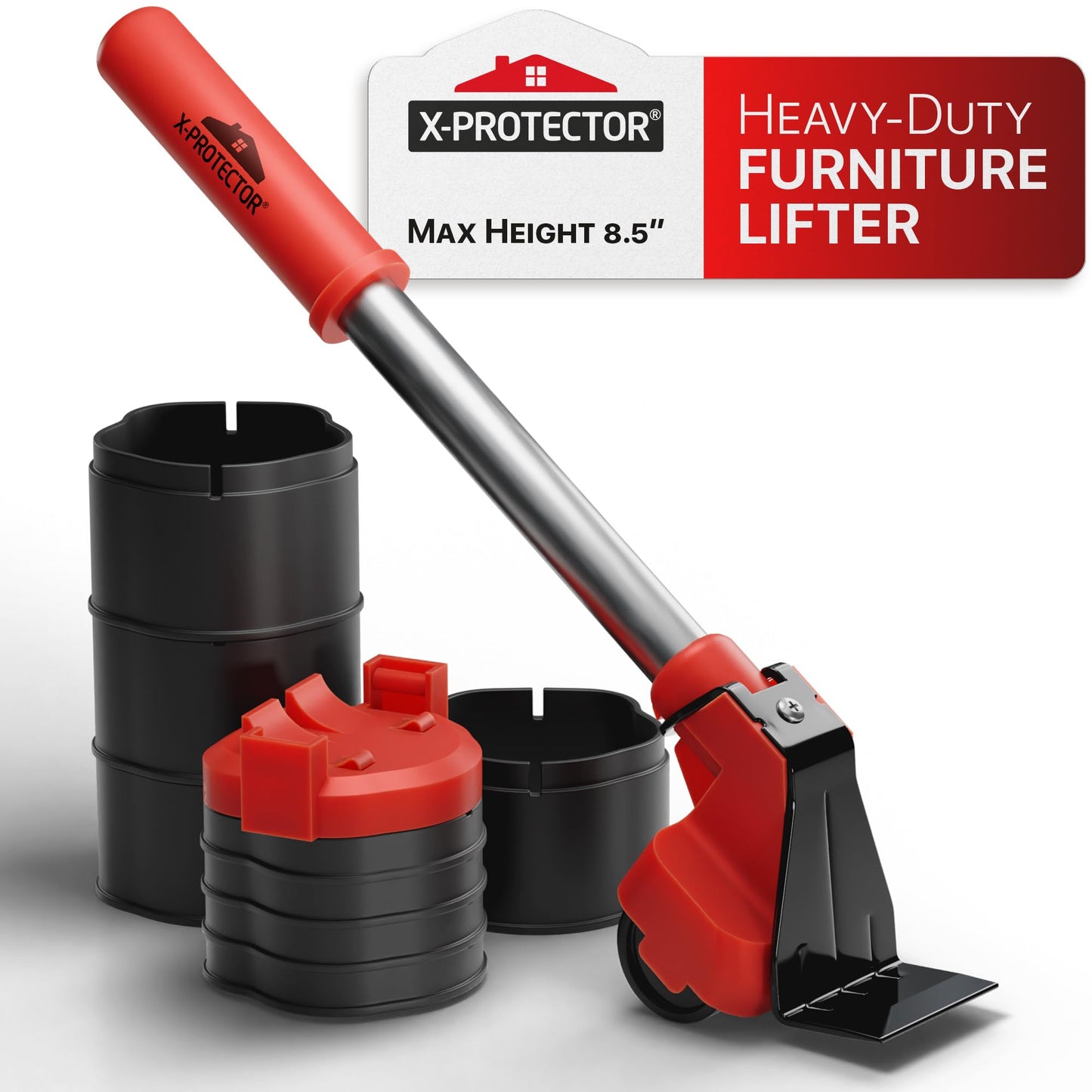 X-Protector Furniture Lifter Tool - Premium Furniture Jack Lifter Tool to Lift Furniture Easily - Appliance Lifter with 8.5" Adjustable Height - Ideal Jack to Lift Furniture Easily with Minimal Effort