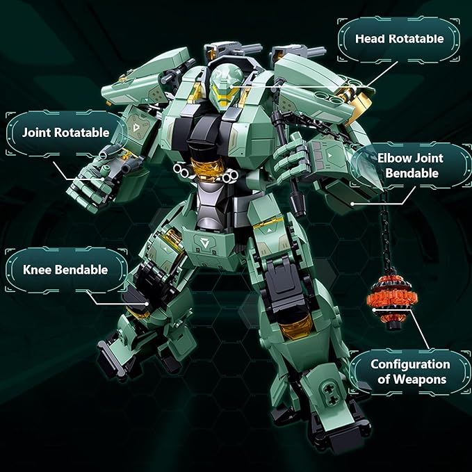 Mech Building Set Annihilation Ranger Warrior Robot Action Figure Building Toys for Adults Compatible with Lego Mech Set 542 PCS