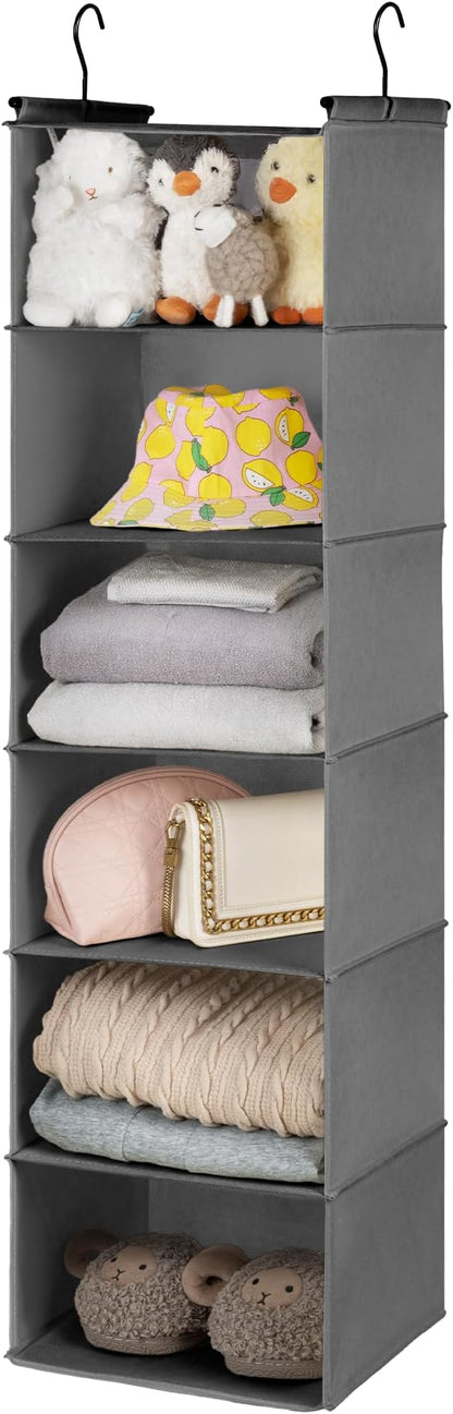 GRANNY SAYS 6 Shelf Hanging Closet Organizers and Storage, Collapsible Closet