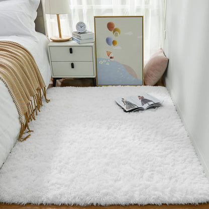 Ophanie White Rugs for Bedroom Fluffy, 4x6 Nursery Soft Fuzzy Shag Plush Shaggy Bedside Area Rug, Living Room Carpet for Girls Kids Baby Teen Dorm Home Decor Aesthetic