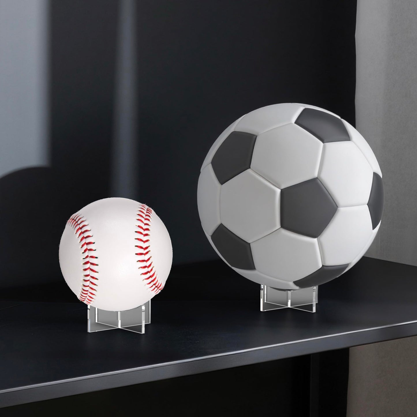 UoYeet Ultra-Clear Acrylic Sports Ball Display Stand (3-Pack), Thick Shatterproof Holder for Softball, Baseball, Golf Ball & Memorabilia – Small Size 1.97 x 1.1 inch