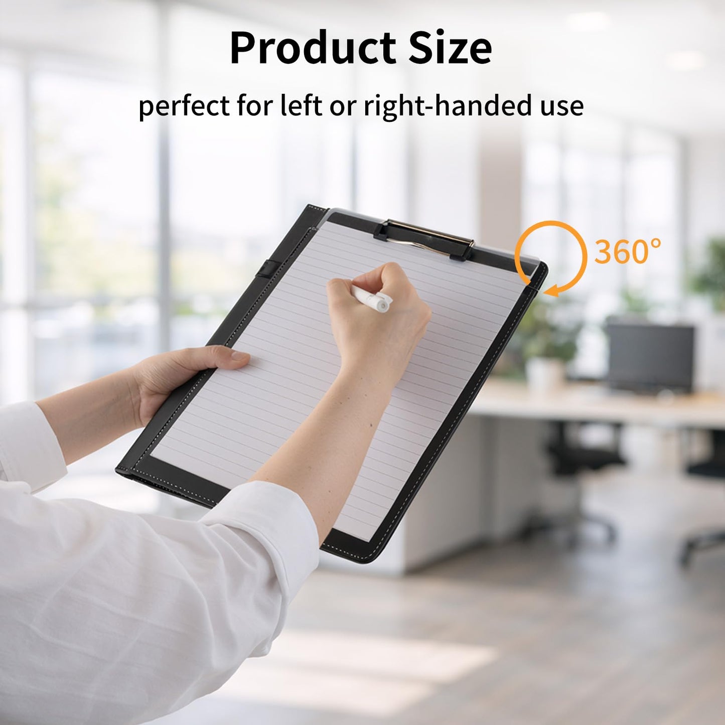 Professional Padfolio with Clipboard,Faux Leather Portfolio Folder Binder,Letter Size A4 Legal Writing Pad Holder for Business School Office Conference Notepad Clip Boards