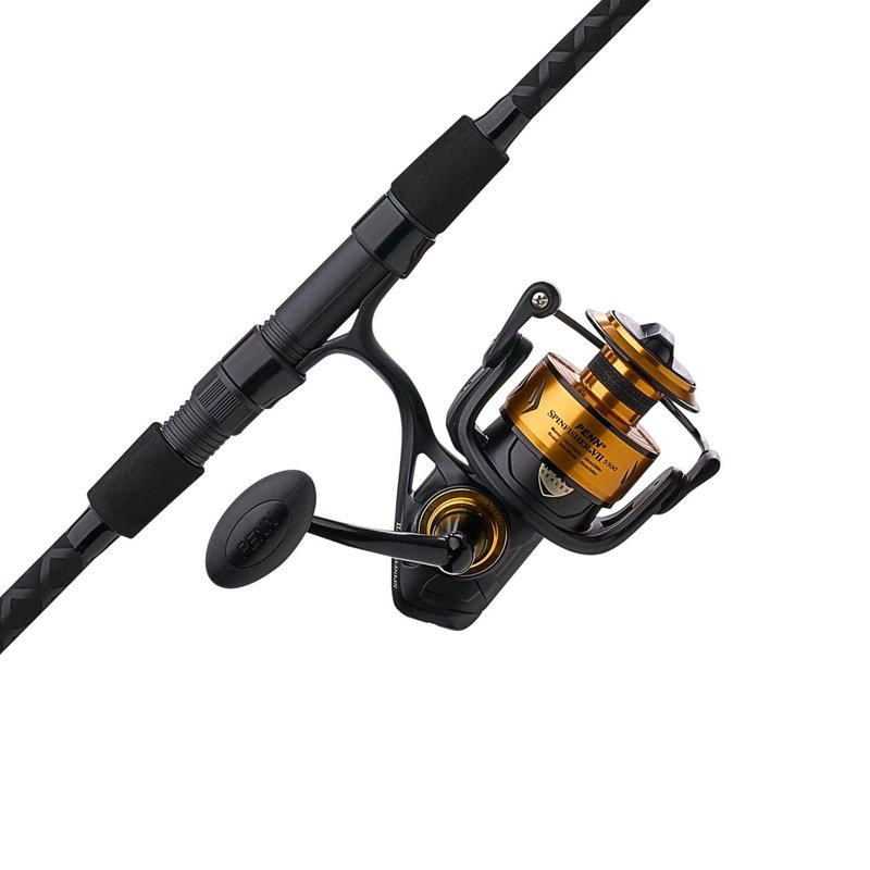PENN 8' Spinfisher VII Spinning Fishing Rod & 5500 Reel Combo, 12-20lb Line Rating, Medium Heavy Power, IPX5 Sealing, CNC Gear Technology with Brass Main Gear