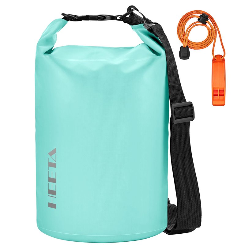 HEETA Waterproof Dry Bag for Women Men, Roll Top Lightweight Dry Storage Bag Backpack with Emergency Whistle for Travel, Kayaking, Boating, Camping, Beach, Cruise Ship Essentials (Mint Green,10L)