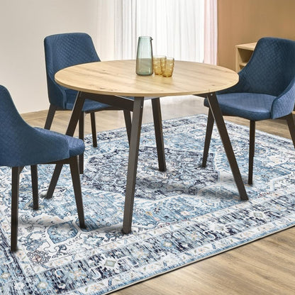 Domitapis Area Rug 8×10, Large Vintage Boho Rug,Ultra-Soft Low Pile, Washable, Non Slip,Stain Resistant, Printed Carpet for Living Room Bedrooms Playroom Office Kitchen, Light Blue