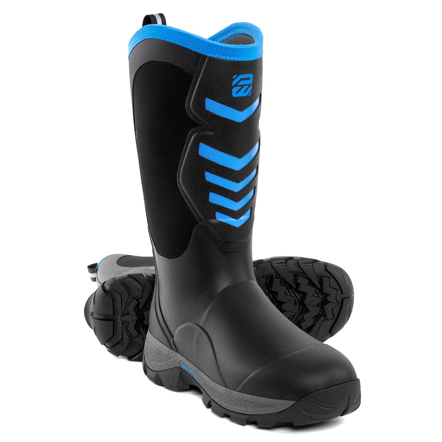 WOVENPAK Rubber Boots for Men, Mens Boots Waterproof Insulated Hunting Boots with Steel Shank, Neoprene Rubber Work Mud Boots Outdoor All Season, Size 7