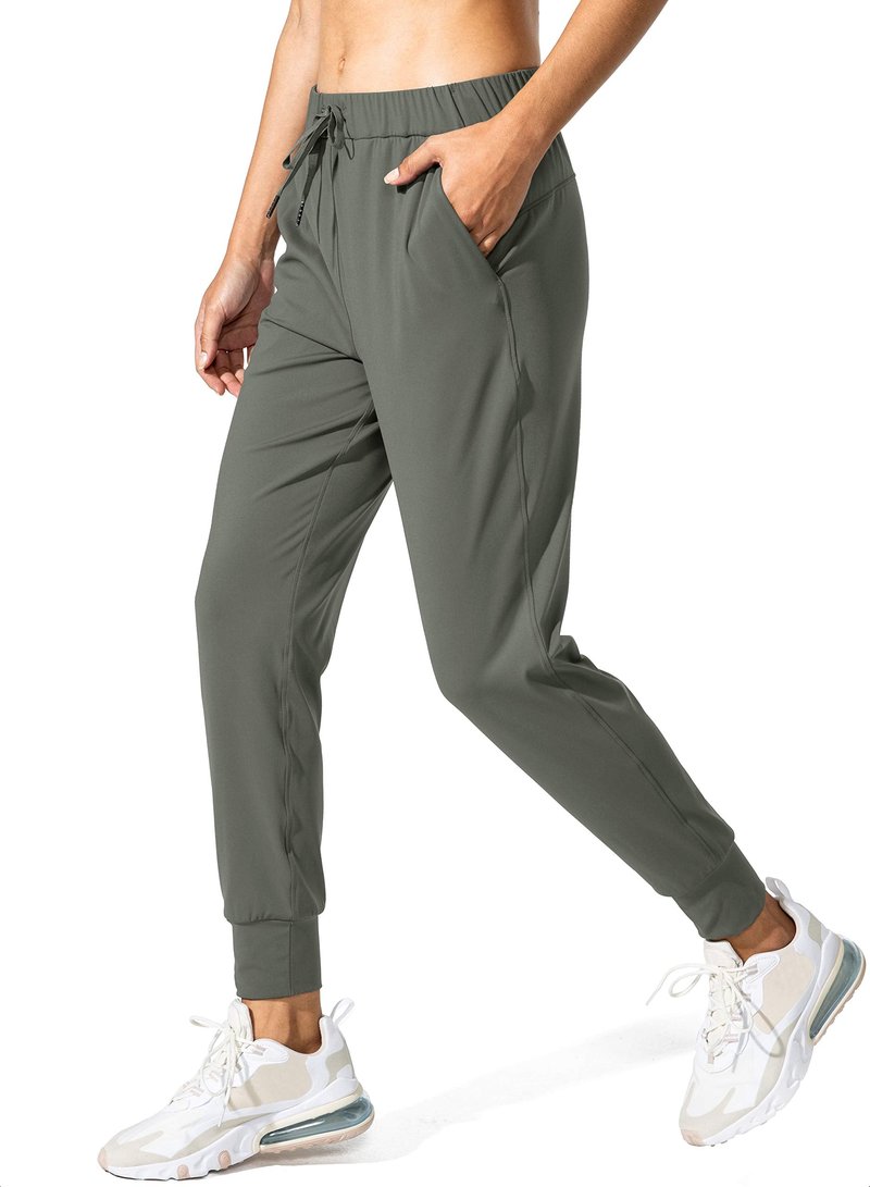 SANTINY Women's Joggers Pants Pockets Drawstring Running Sweatpants for Women Lounge Workout Jogging(Olive Green_XS)