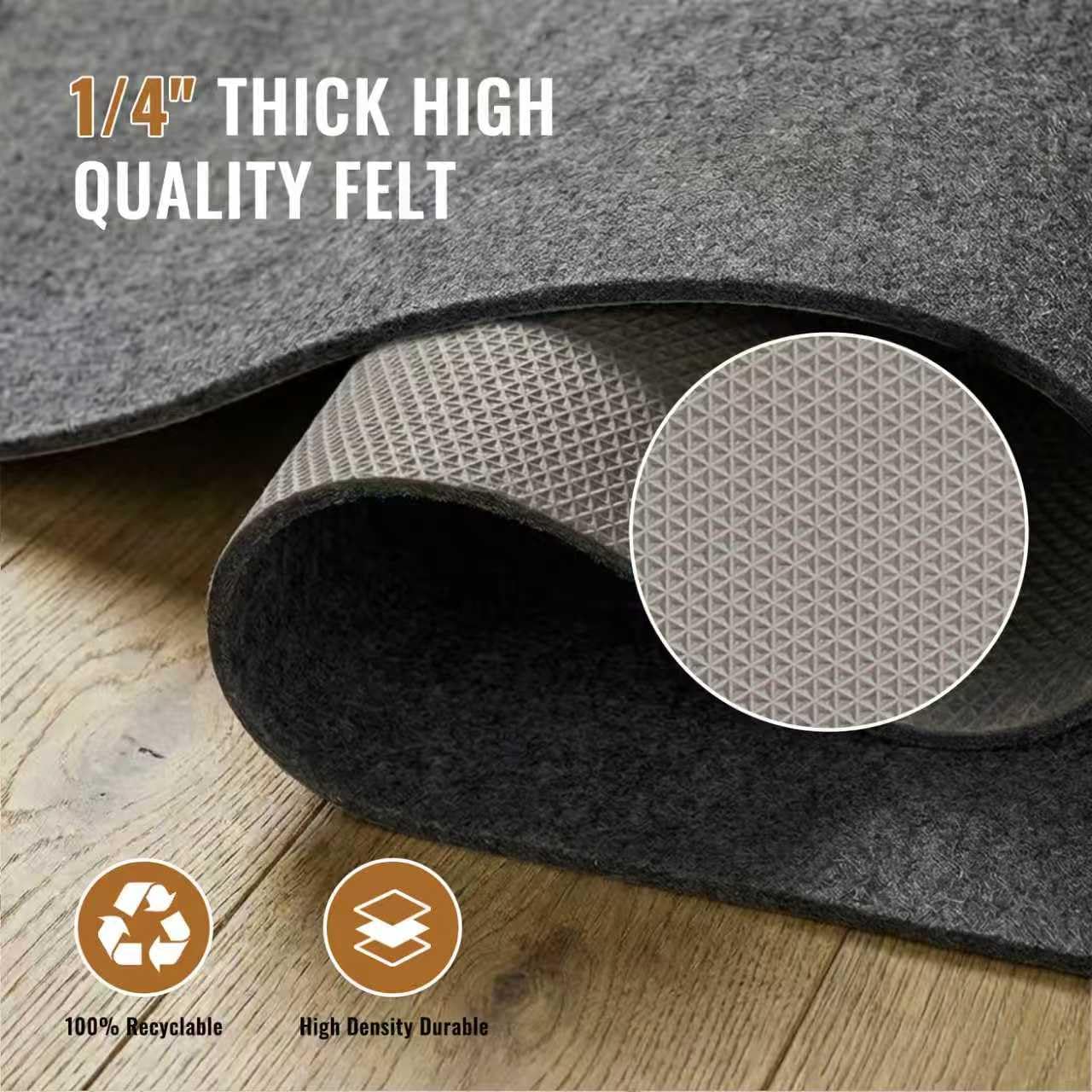 Comfypad - Felt Rug Pad, 2 x 6 Ft Rubber Non-Slip Rug Pad Gripper, Keep Rugs Secure and in Place, Extra Strong Under Carpet Mat Cushion - for All Floors