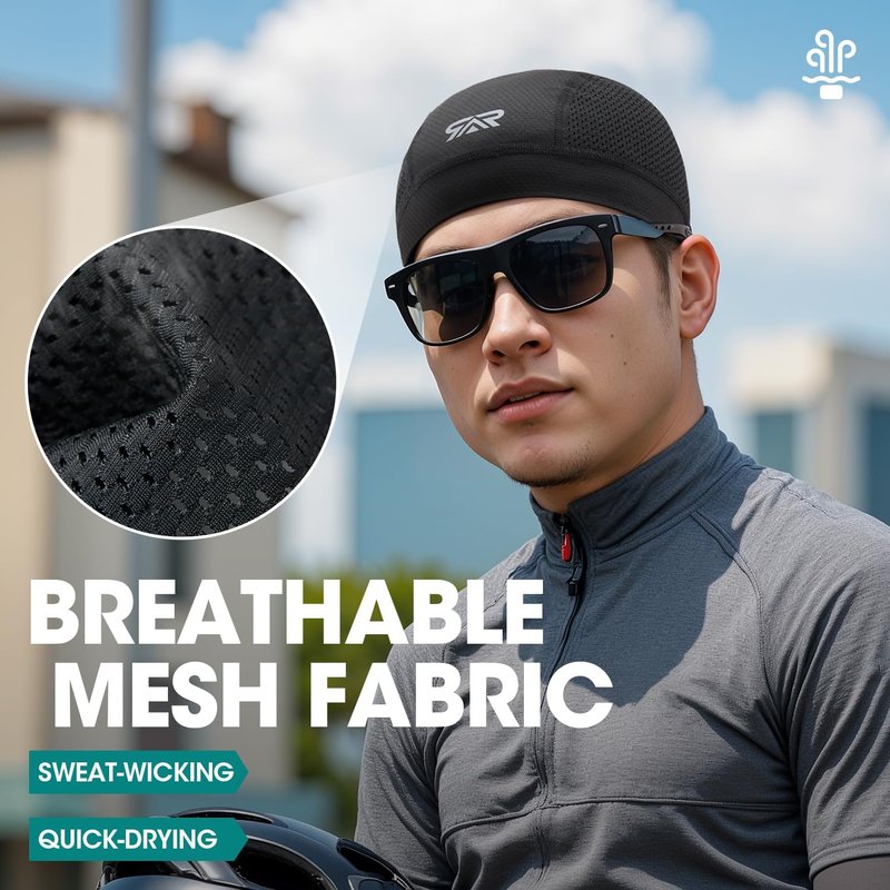 Breathable Mesh Skull Cap - Lightweight Quick-Dry Sports Helmet Liner | Cooling Cycling Beanies for Men & Women