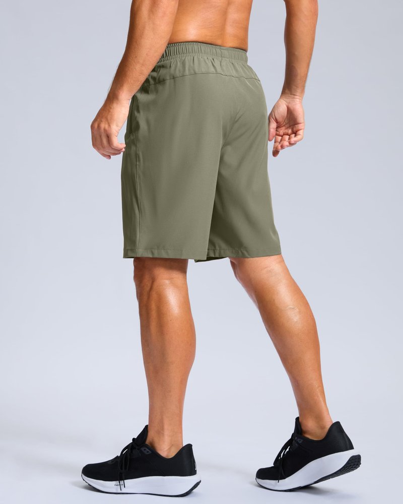G Gradual Men's Athletic Running Shorts with Zipper Pockets Quick Dry 7"/ 5"/ 9" Workout Gym Shorts for Basketball Hiking(Sage Green,9L)