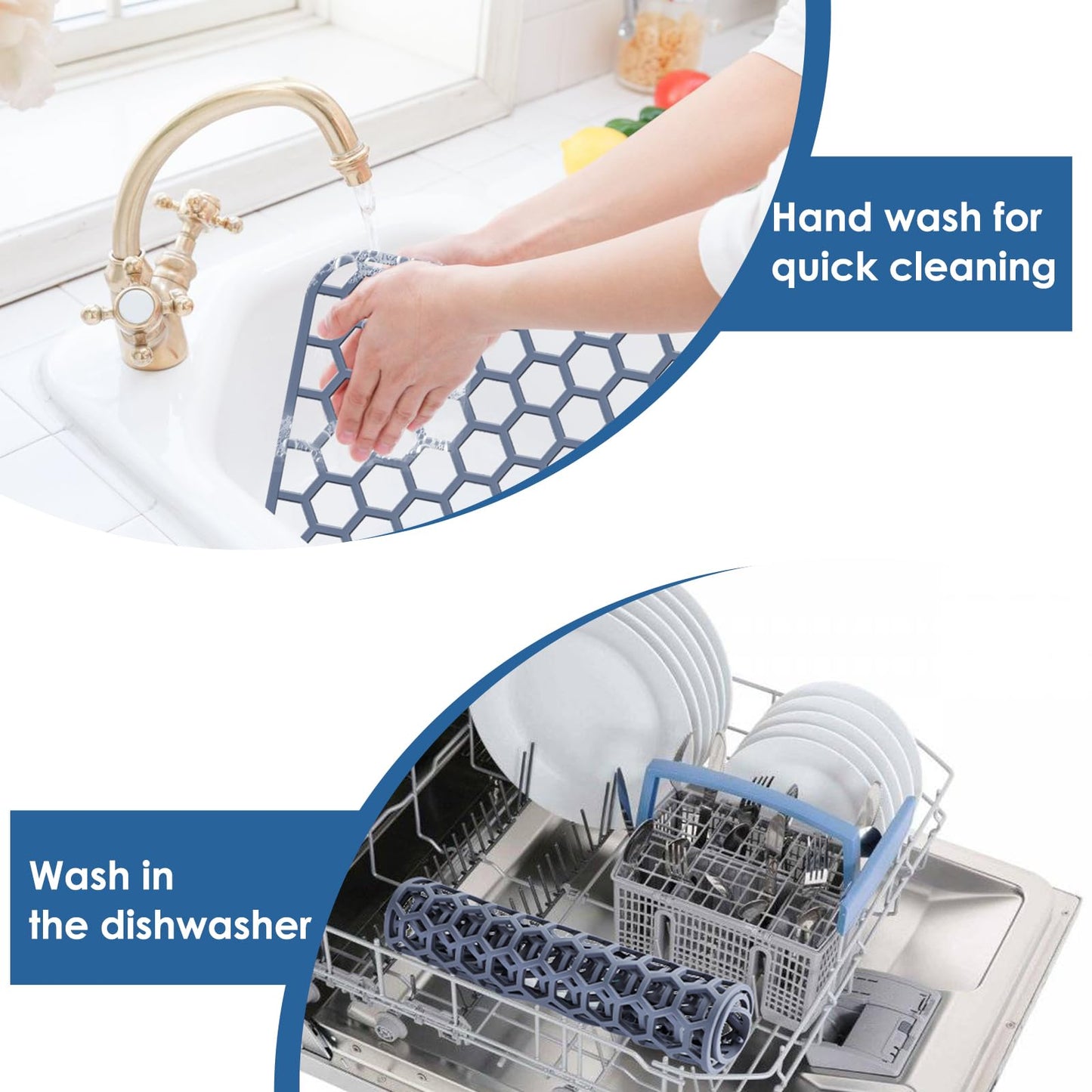 Bestjing Silicone Sink Protectors for Kitchen Sink -12" 13" 16" 18" 24" 26" 28" 30", Non-Slip Heat Resistant Mat for Bottom of Farmhouse Porcelain Stainless Steel (18.3"x12.5", Gray)