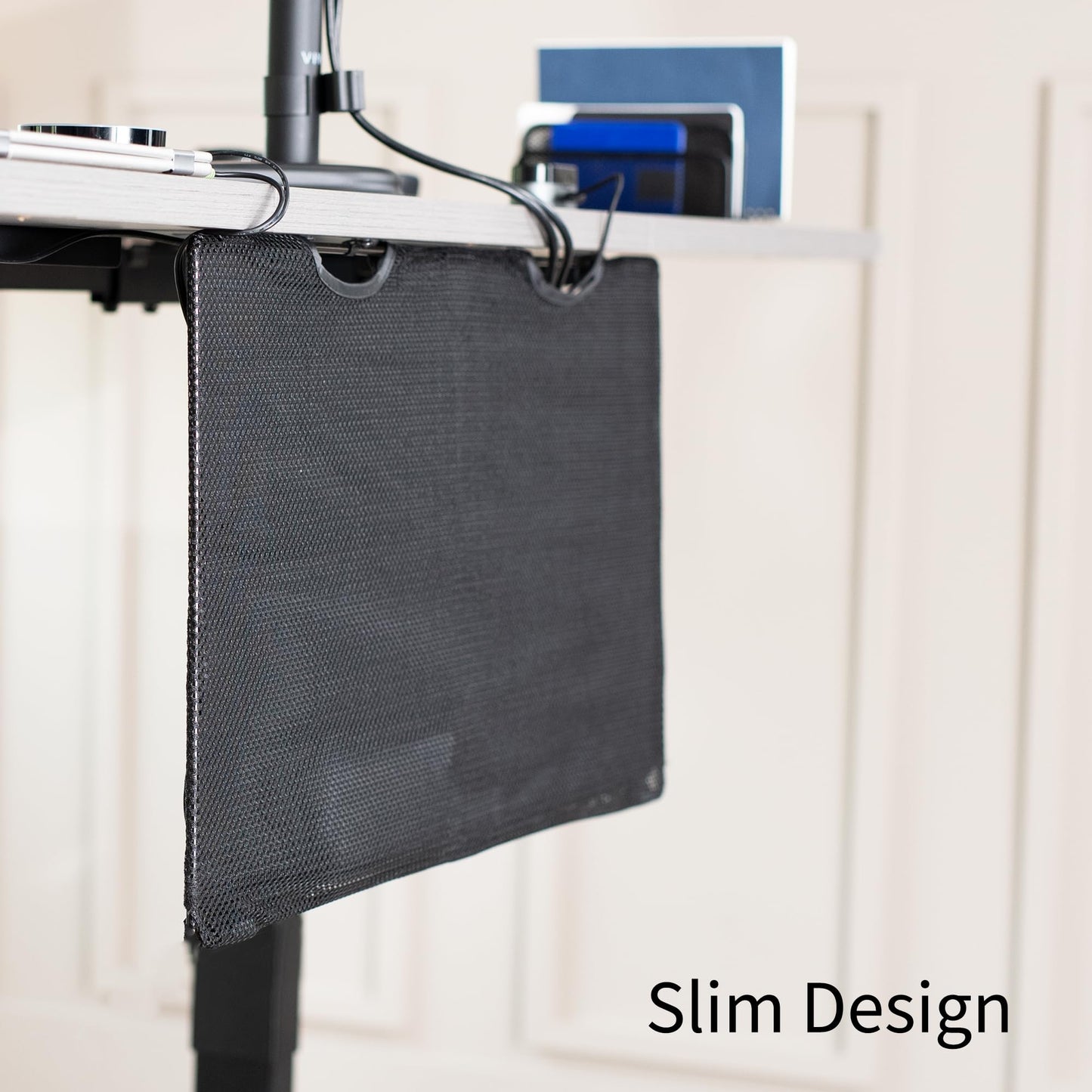 VIVO Black 30 inch Under Desk Privacy and Cable Management Organizer Sleeve, Wire Hider Kit Panel System, DESK-SKIRT-30
