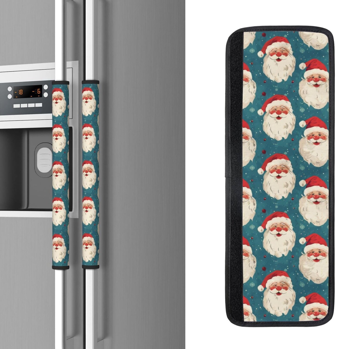 Buyidec Refrigerator Door Handle Covers Funny Christmas Santa Claus Fridge Handle Cover Washable Dishwasher Microwave Fridge Oven Door Decor Handle Cover Keep Your Kitchen Appliances Clean