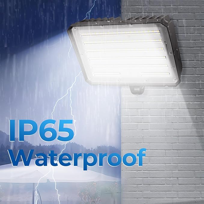 CINOTON 100W LED Flood Lights Outdoor, 15000LM IP65 Waterproof Security Wall Pack Lighting Fixture with 180° Knuckle for Court Porch Patio Garage 5000K Daylight AC100-277V 1 Pack