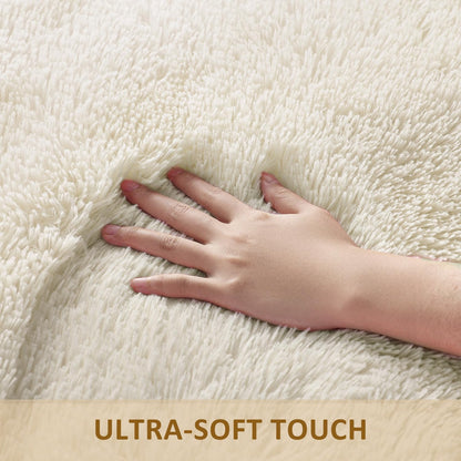 Ophanie 5x7 Area Rugs for Living Room Ivory, Fluffy Shag Large Fuzzy Plush Soft Rug, Shaggy Floor Big Carpets for Bedroom Nursery, Kids Home Decor Aesthetic