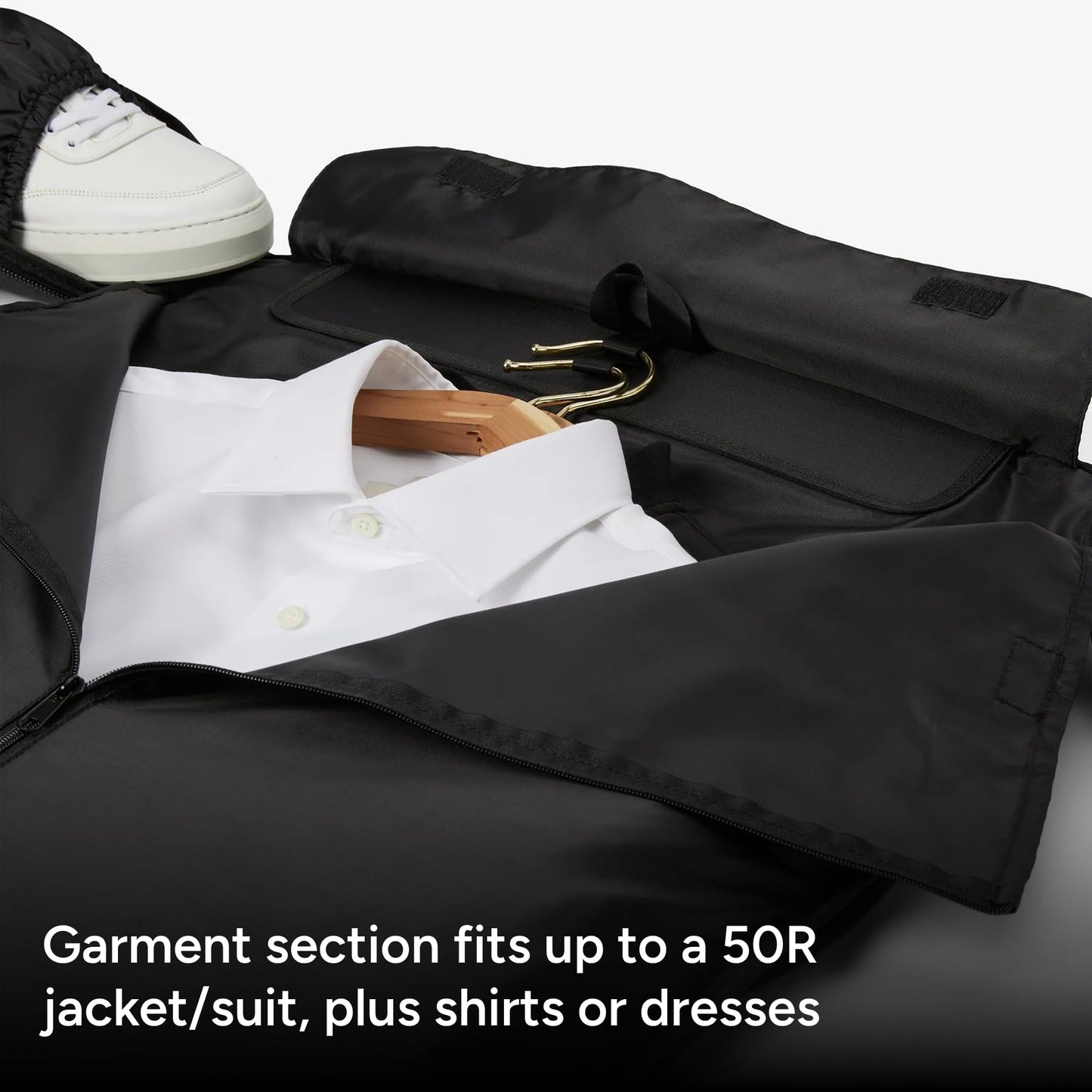 Halfday Convertible 2-in-1 Garment Duffel Weekender Bag 45L: Wrinkle-Free Travel (Hanging Suit Compartment, Shoe Pockets, Trolley Sleeve), Durable & Water-Resistant Carry-on, Shadow