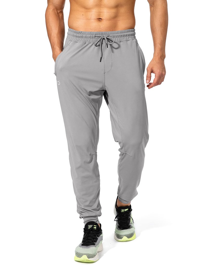 G Gradual Men's Sweatpants with Zipper Pockets Athletic Pants Traning Track Pants Joggers for Men Soccer, Running, Workout(Light Grey,M)