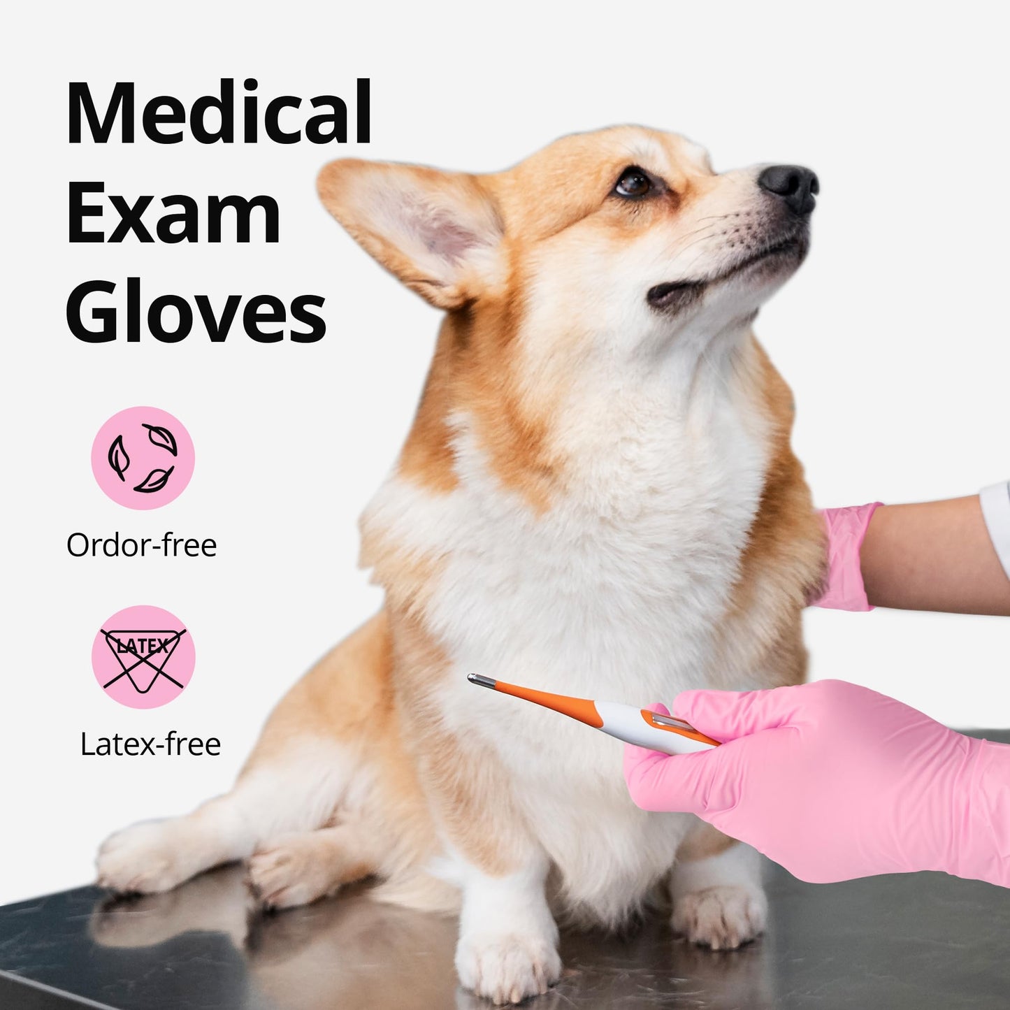 SwiftGrip Nitrile Exam Gloves, 4 Mil, Medium, Cherry Blossom, Food Safe Gloves Disposable Latex Free, Powder Free for Cleaning Supplies, Esthetician, Hair Dye, Tattoo Supplies (Box of 50)