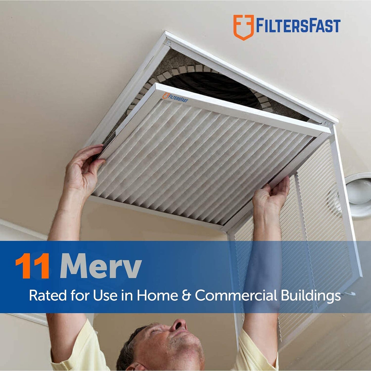 Filters Fast 30x30x1 Air Filter MERV 11, 1" AC Furnace Air Filters, Made in the USA, Actual Size: 29.5"x29.5"x0.75, 6 Pack