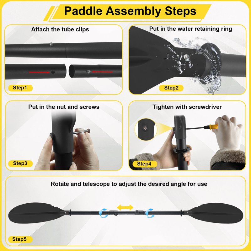 Frebuta Kayak Paddle for Adults,70 to 96in Paddle Board Paddles Telescopic Frosted Pipe Shaft Kayaking Boating Canoeing with 1 Free Paddle Leash Double Oar Float Paddle Sturdy Durable Extendable