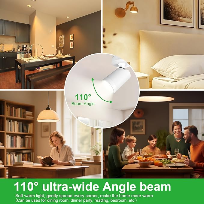 Dimmable GU10 LED Light Bulbs - 5W, Soft White (3000K), 700 Lumens, Wide 110° Flood Beam, Great for Recessed and Track Lighting in Kitchens, Living Rooms, and Bedrooms, 12-Pack