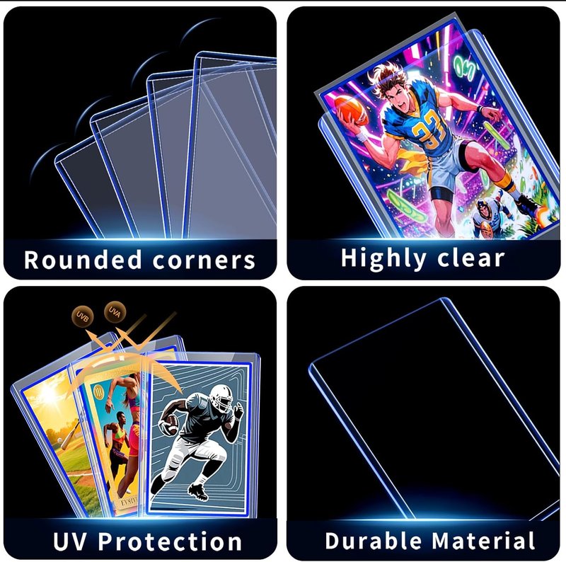 200 Card Sleeves - Premium Hard Plastic Toploaders for Trading Cards | 3" x 4" Baseball & Football Protectors
