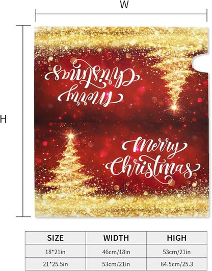 Mailbox Covers Merry Christmas Red Gold Magnetic Letter Post Box Cover Standard Size 25.5 x 21 Inch Garden Yard Home Decorative