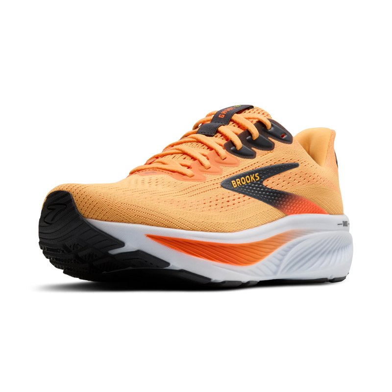 Brooks Men’s Ghost 17 Neutral Running Shoe - Blazing Orange/Yellow/Ebony - 10 Medium