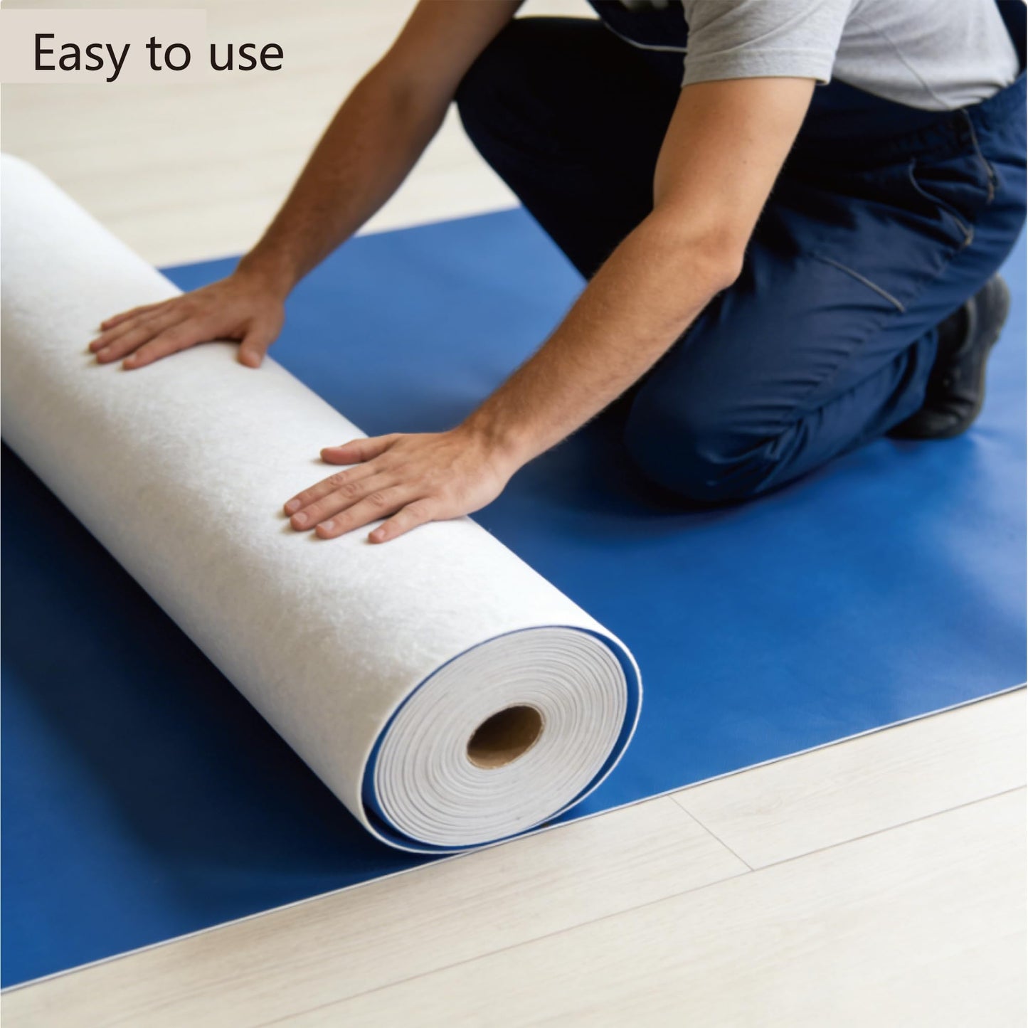 Floor Protection Film, 35.4" x 110' (320 Sq Ft) Non-Adhesive Heavy Duty Floor Protector Mat, Waterproof, Anti-Slip, Scratch & Paint Resistant for Hardwood, Tile, Marble, Construction, Renovation