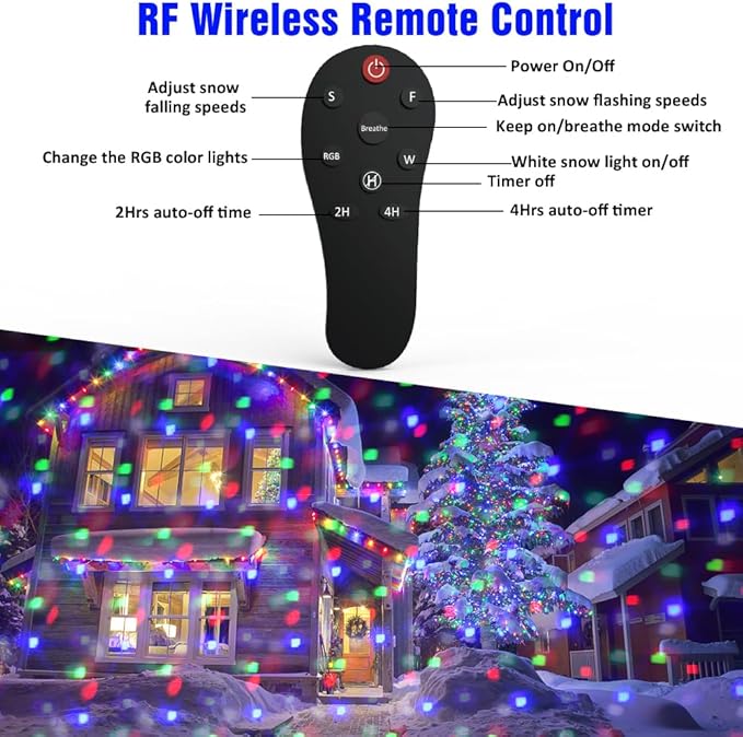 Christmas Halloween Projector Lights Outdoor,Indoor 15 Colors Snowfall Rotating Falling Snow Projector with Remote and Timer,Waterproof Landscape Lights for Home Yard Garden Window Christmas Decor