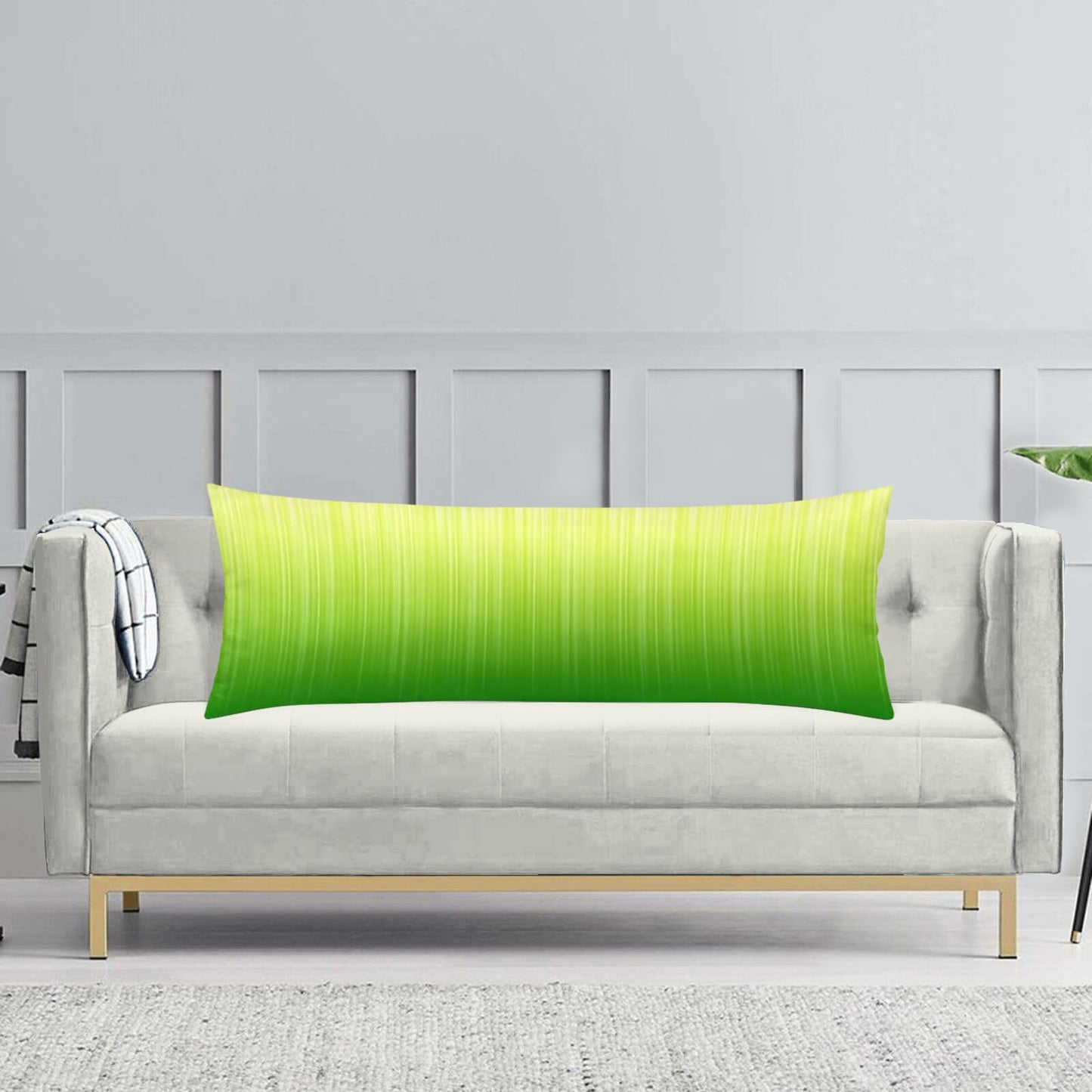 Lime Green Decorative Body Pillow Cover Luxury Throw Pillow Covers Modern Long Pillow Case Protector with Hidden Zipper Soft Rectangle Bed Pillowcases Cushioned for Bedroom,Couch,Home Gifts 20"x54"