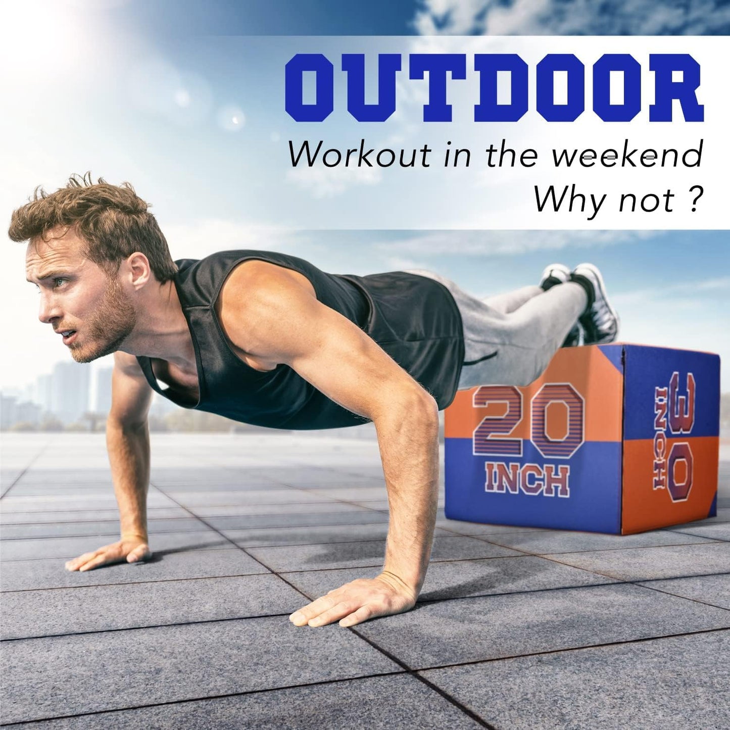 Yes4All 3-in-1 Soft-Padded Plyo Box With Wooden Core, Non-Slip Multi-Use Cushioned Plyometric Jump Box with Vinyl Cover for Jumping, Conditioning, Strength Training,16" x 14" x 12"