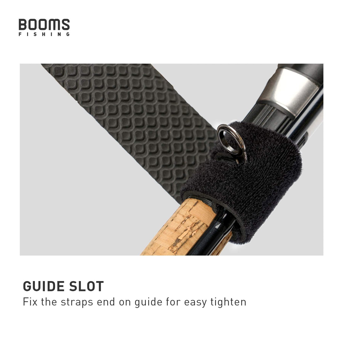 Booms Fishing RS3 Fishing Rod Wrap Pole Straps, Assorted Colors 9.6" 6pcs