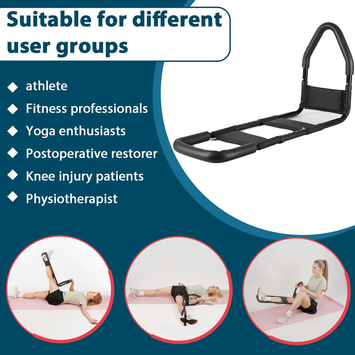 Whiidoom Hamstring Stretcher, Knee Extension Device, Adjustable Lower Back Stretcher, Calf Stretcher, Leg Stretcher and Hip Stretcher for Knee Pain Relief