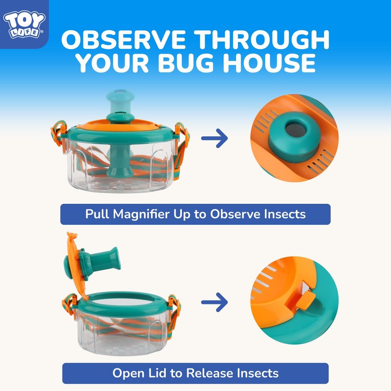 TOY Life Bug Catcher for Kids Outdoor Toys with Butterfly Net, Kids Binoculars, Magnifying Glass, Bug Habitat with Magnified Viewer & Bug Toys Tweezers, Insects Bug Catching Kit Outdoor Explorer Kit