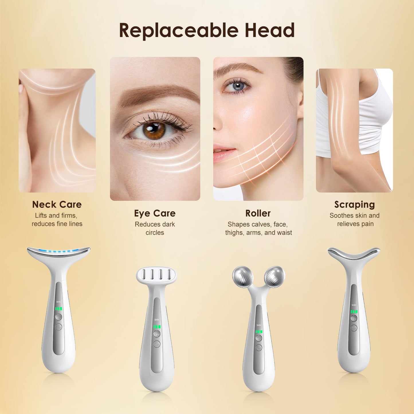 Facial and Neck Massager for Face, Neck - Skin Lifting & Firming - Wrinkle & Dark Circle Reducer - at Home Skin Care Face Sculpting Tool and Neck Massager-Pastel Pink