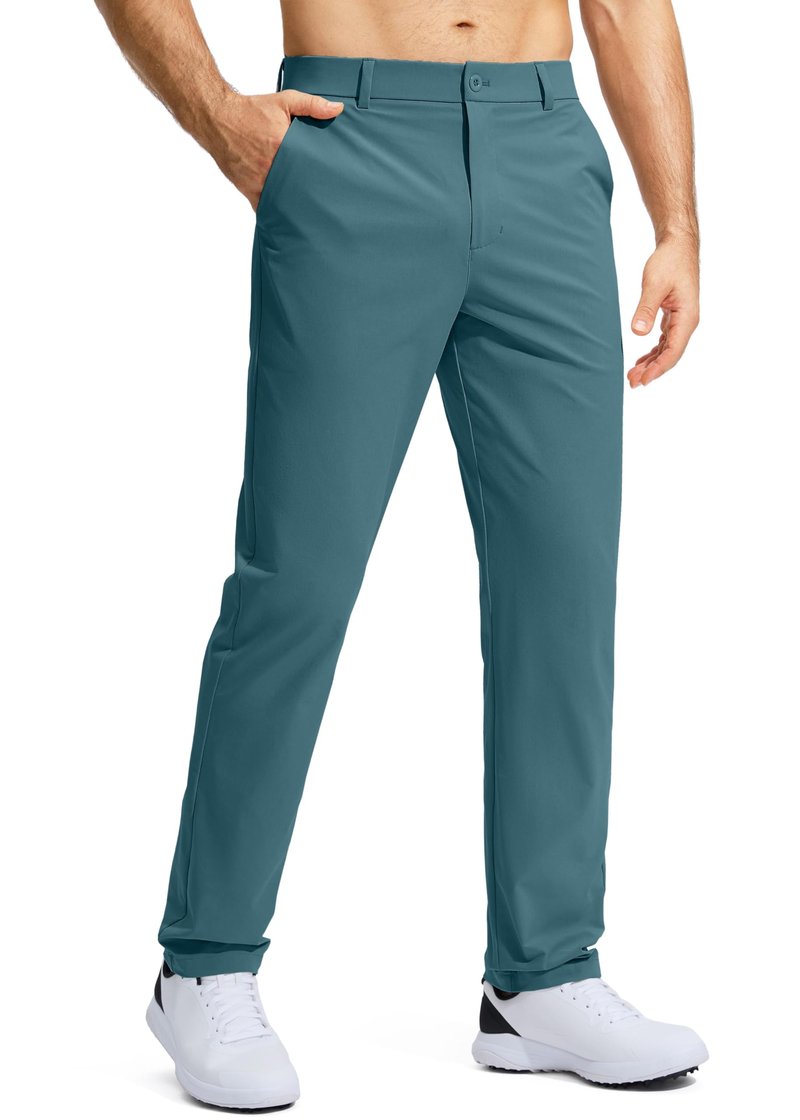Pudolla Dress Pants for Men Golf Pants Stretch Work Dress Comfy Pants 34 Lightweight Quick Dry Casual Slacks Trousers(Vivid Blue 33Wx34L)
