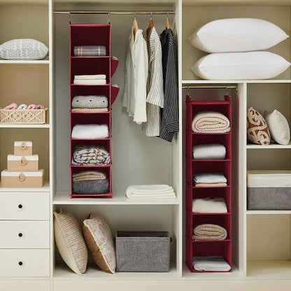 YOUDENOVA Hanging Closet Organizer and Storage, 6-Shelf Closet Hanging Storage