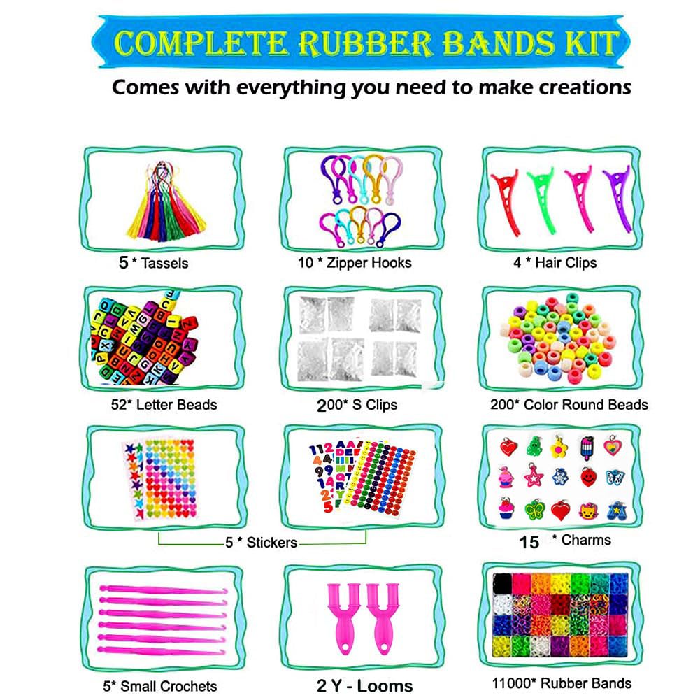 YITOHOP 12080+ Loom Bands Set, Rubber Bands for Bracelet Making Kit, DIY Arts & Crafts Idea, Friendship Bracelet Birthday Gift Kits for Kids Girls Boys Creative Art Crafts